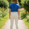 WhatsApp Image 2026-10-03 at 1.14.18 PM Sweet Strawberry Graphic T-Shirt & Leggings Set – Royal Blue Tee with Cream Leggings, Casual 2-Piece Outfit