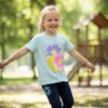 WhatsApp Image 2026-10-03 at 1.14.20 PM (1) Flower Graphic T-Shirt & Leggings Set – Pastel Aqua Tee with Navy Blue Leggings, Casual 2-Piece Outfit