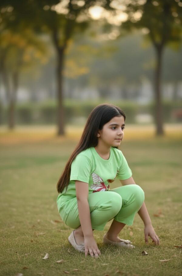 WhatsApp Image 2026-10-03 at 1.14.26 PM (1) Lime Green Butterfly & Floral Print 2-Piece Set