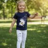 Navy & White Daisy Dragonfly Print 2-Piece Set
